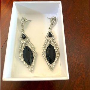 Silver/black earrings